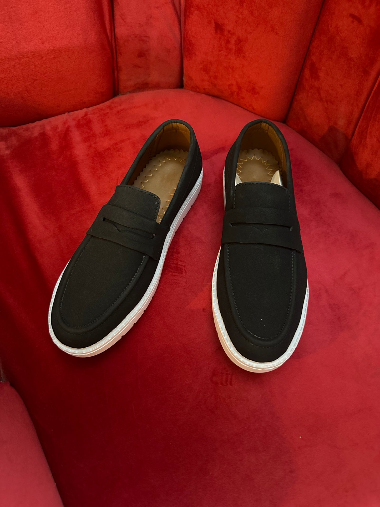 Black suede loro piana