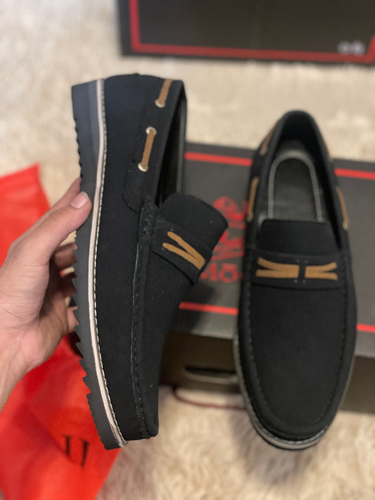 Black suede shoes