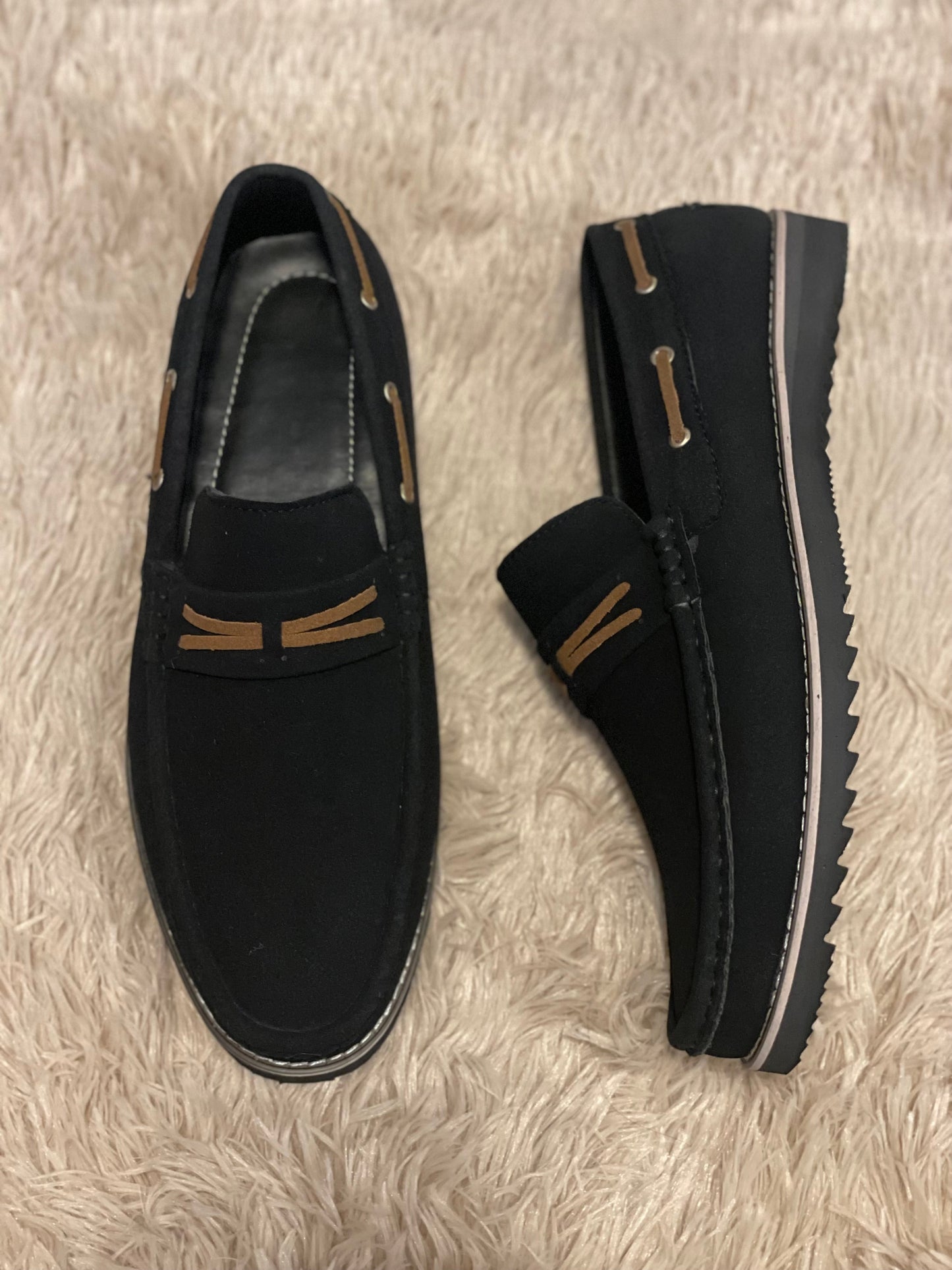 Black suede shoes