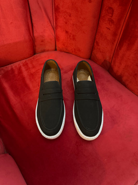 Black suede loro piana